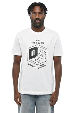 Diesel White Graphic Print T-Shirt