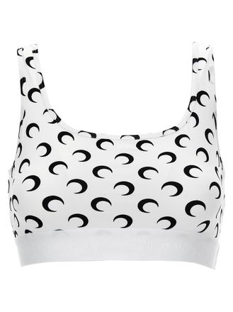 Marine Serre White Printed Scoop Neck Top