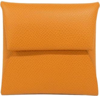 Herm&egrave;s Orange Epsom Leather Coin Purse/Coin Case (Pre-Owned)