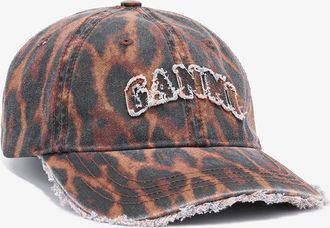 Ganni Rawhide Cap in Ocelot Leopard