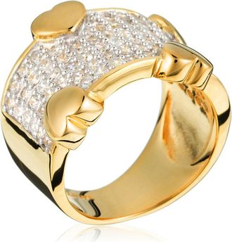Orphelia WoMens 925 Sterling Silver Ring - Gold ZR-3605-GOLD - Size K