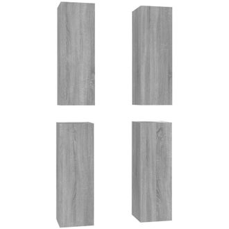vidaXL TV Cabinets 4 pcs Grey Sonoma 30.5x30x90 cm Engineered Wood vidaXL