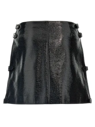 Courr&egrave;ges Vinyl Mini Skirt - Black