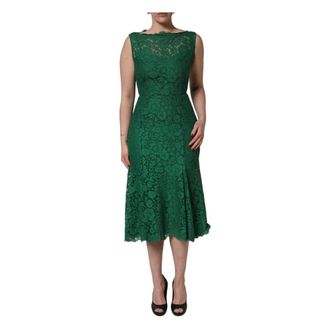 Dolce & Gabbana Floral Lace Midi Dress - female - Dolce & Gabbana - Midi Dresses - Green - 4XL - Dresses