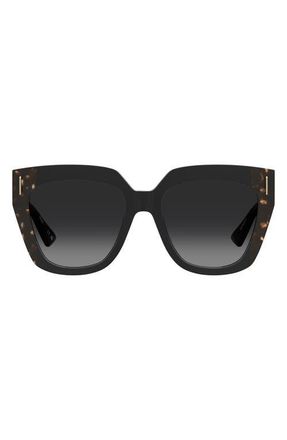Moschino 55mm Square Sunglasses in Black Havana/Dark Grey at Nordstrom