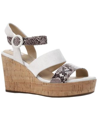 Geox D Jaleah Leather Wedge Sandal