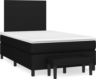 vidaXL Vidaxl - Cama Box Spring Con Colch&oacute;n Tela Negro 120x190 Cm