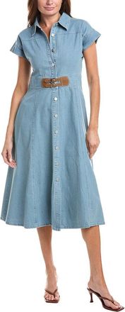 Gracia Sleeveless Front Button Open Denim Shirtdress