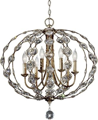 Netlighting Leila 6 Light Chandelier Polished Silver Finish E14