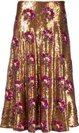 La DoubleJ Holly sequin-embellished skirt - women - Polyester/Elastane - S - Gold