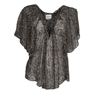 Isabel Marant Printed Muslin Blouse - female - Isabel Marant - Blouses - Black - XS - Blouses & Shirts
