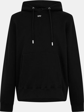 Off-white Mens Off White Slim Fit Hooded Neck Long Sleeve Sweatshirt in Black/White - Size X-Small