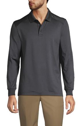 Lands End School Uniform Long Sleeve Rapid Dry Polo Shirt in Soapstone at Nordstrom, Size Small