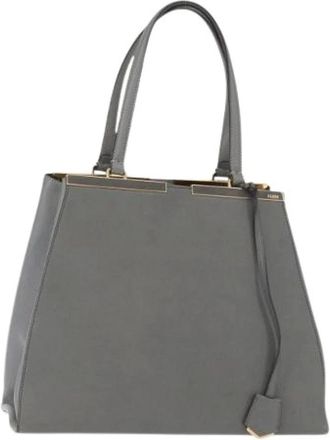 Fendi Pre-owned Handbags, female, Gray, Size: ONE SIZE Pre-owned Leather Handbag