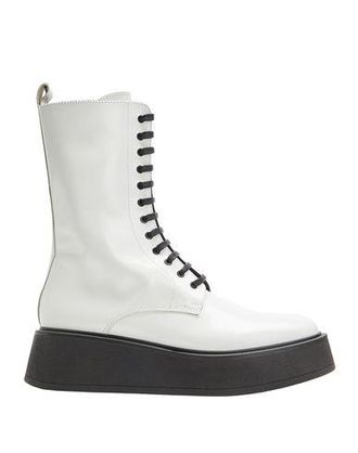 8 by YOOX POLISHED LEATHER PLATFORM COMBAT BOOT