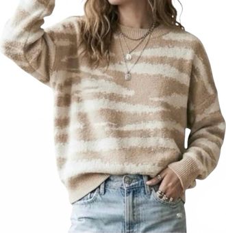 Rails Womens Virgo Cashmere Blend Sweater In Camel Animal Stripe