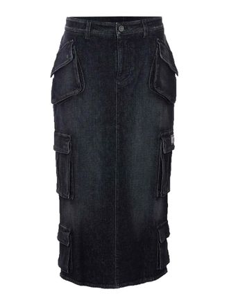Dolce & Gabbana Black Denim Cargo Skirt