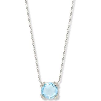 Anzie Dew Drop Cluster Topaz Pendant Necklace in Blue Topaz at Nordstrom, Size 17 In