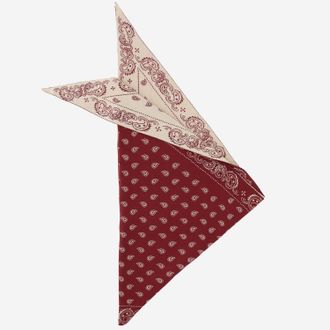 Guest In Residence Womens Scarf Wild Rag Cotton-Silk Red Scarfs