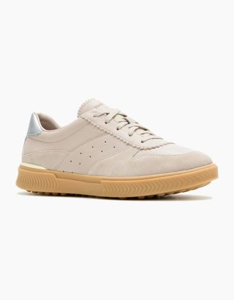 Hush Puppies Womens Hush Puppies Mae Leather Womens Taupe Trainers - Cream - Size: 4