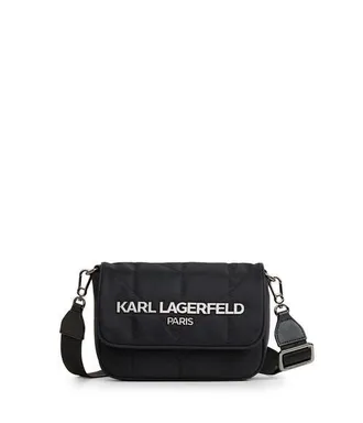 Karl Lagerfeld Voyage Messenger in Black/dark Gunmetal at Nordstrom