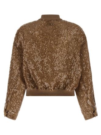 Brunello Cucinelli Womens Brown Silk Cardigan Clothing