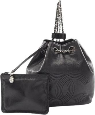 Chanel Pre-owned Coco Mark Small Drawstring Backpack - Pre-owned - Mujer - Negro - ONE SIZE