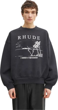 Rhude I Need A Getaway Sweatshirt - Heren - Sweatshirts - Zwart - L - Katoen - Hoodies & sweatvesten
