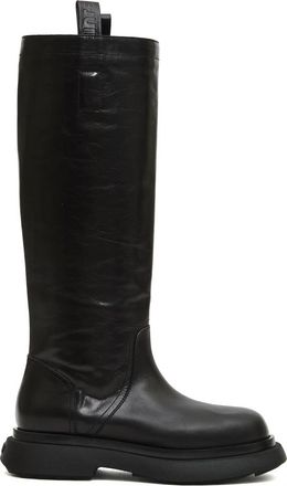 3Juin Zwarte Leren Enkellaarzen Elegant Ontwerp - Dames - Hoge Laarzen - Zwart - 38 1/2 EU - Leer - Schoenen