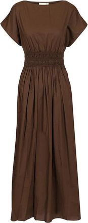 Matteau Figuurflatterende midi-jurk - Dames - Maxi kleedjes - Bruin - L - Kleedjes