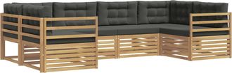 vidaXL Conjunto De Sof&aacute;s De Exterior 6 Uds. Blanco Y Antracita Vidaxl