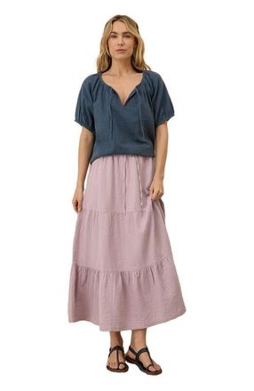 Pact Organic Cotton Coastal Double Gauze Boho Popover in French Navy at Nordstrom, Size Xx-Large