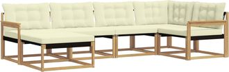 vidaXL Conjunto De Sof&aacute;s De Exterior 6 Uds. Blanco Y Crema Vidaxl