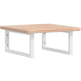 vidaXL Estante De Lavabo De Pared De Acero Y Madera Maciza De Roble Vidaxl