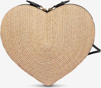 Alaia Schultertasche aus Bast und Leder Le Coeur