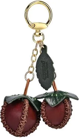 OLD TREND Simi Genuine Leather Mini Fruit Key Charm in Wine at Nordstrom