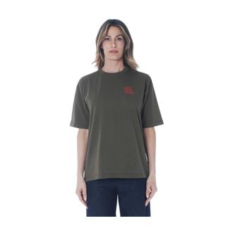 Aspesi T-Shirts, female, Green, Size: XS T-Shirt in cotone con stampa