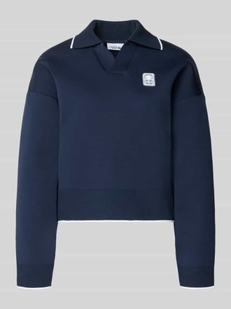 Lacoste Sport Regular Fit Sweatshirt mit Kontraststreifen in Dunkelblau, Gr&ouml;&szlig;e 34
