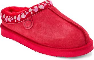 Dearfoams Fireside by Dearfoams Womens Greta Genuine Shearling Clog Slipper with Embroidery