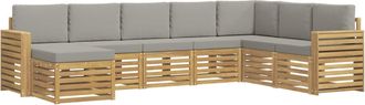 vidaXL Conjunto De Sof&aacute;s De Exterior 8 Uds. Blanco Y Gris Claro Vidaxl