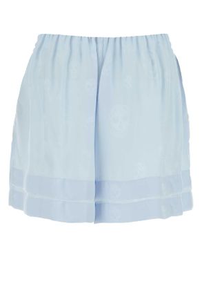 Alexander McQueen Womens Pastel Light-Blue Jacquard Shorts Iceblue Fodera: Viscose