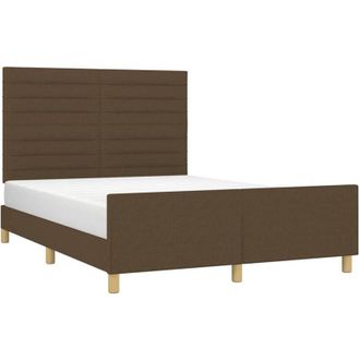 vidaXL Cama Sin Colch&oacute;n Tela Marr&oacute;n Oscuro 140x190 Cm Vidaxl