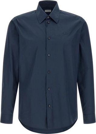 Burberry Regular Fit Katoenen Poplin Overhemd - Heren - Casual Overhemden - Blauw - S - Katoen - Overhemden