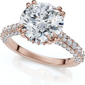 Pompeii3 Certified 2 3/4Ct Diamond Engagement Ring 14k Gold Lab Grown