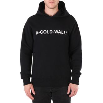 A-Cold-Wall* A Cold Wall Mens Black Essential Logo Cotton Hoodie