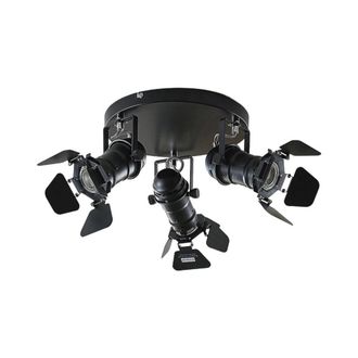 Lindby L&aacute;mpara de techo de metal negro