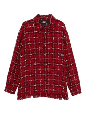 Amiri frayed checked shirt - Red