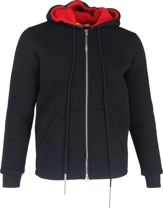 Givenchy Pre-owned Mens Zip-Up Shear-Lined Hoodie in Black - Size XXS/X-Small