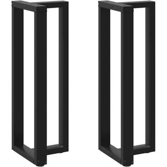 vidaXL Patas Para Mesa De Bar En Forma De T (2 Unidades), Color Negro, 50 X 35 X (110-111) Cm, Acero Vidaxl