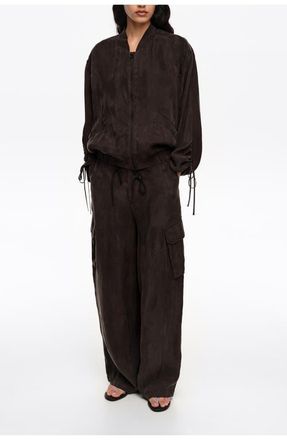 Bimba & Lola Fluid Cargo Trousers in Washed Black at Nordstrom, Size 42 Eu
